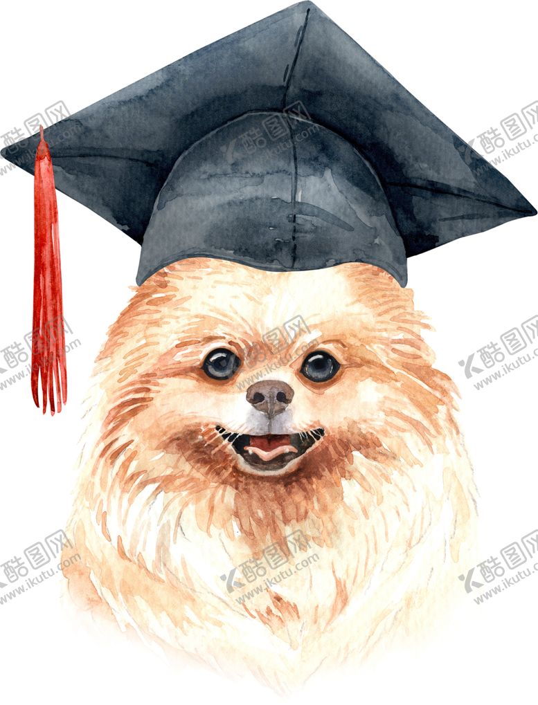 编号：14706310072153298610【酷图网】源文件下载-水彩绘画可爱小狗