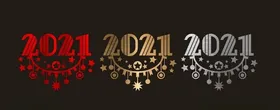 拉丝2021新年橱窗贴