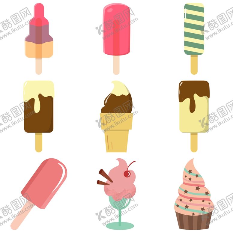 编号：61509210032237568962【酷图网】源文件下载-卡通冰淇淋