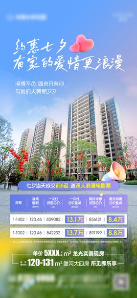 七夕促销房源海报