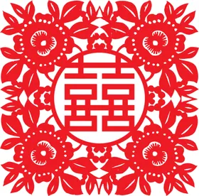 双喜底纹婚礼背景大红字