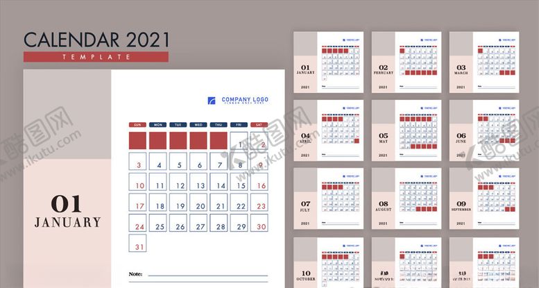 编号：89658709262259537315【酷图网】源文件下载-2021年日历