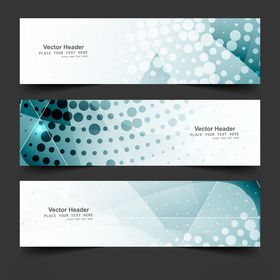 蓝白渐变波浪形横幅模板