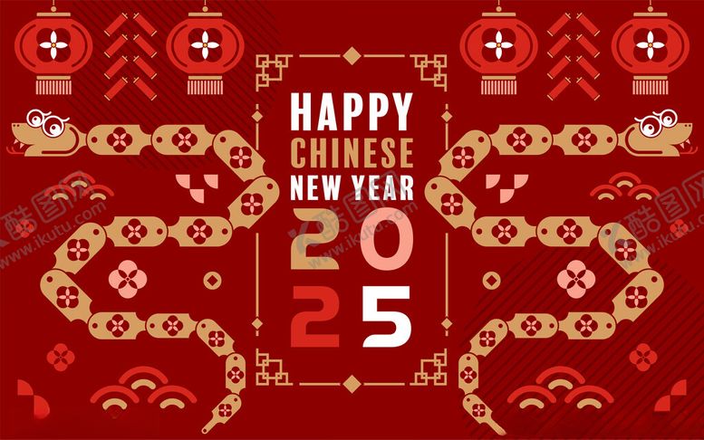 编号：83109103082329173721【酷图网】源文件下载-蛇年新春插画
