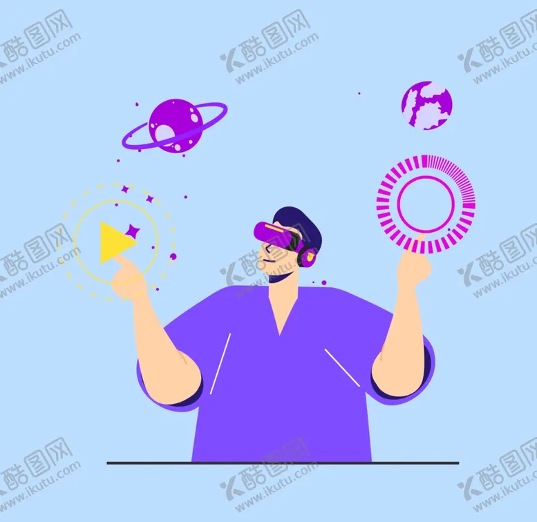 编号：12688902072216045127【酷图网】源文件下载-科技抽象插画商务vr