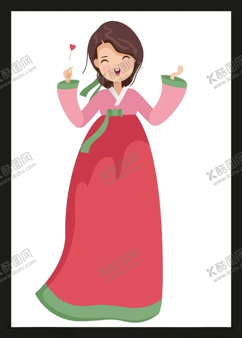 编号：44733602050437591574【酷图网】源文件下载-手绘朝鲜女孩