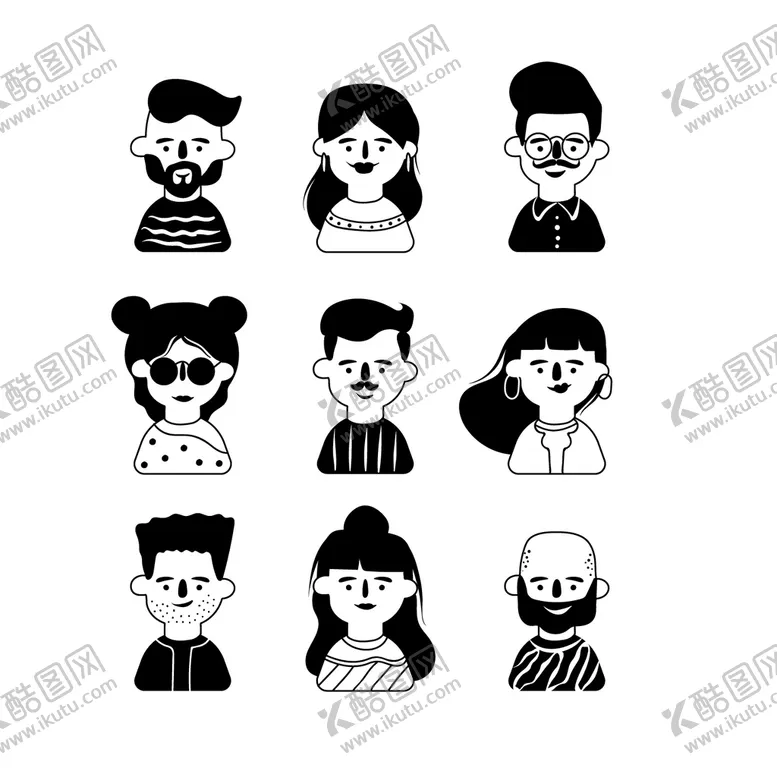 编号：21982301162241464502【酷图网】源文件下载-卡通人物头像