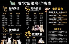 宠物店价格表