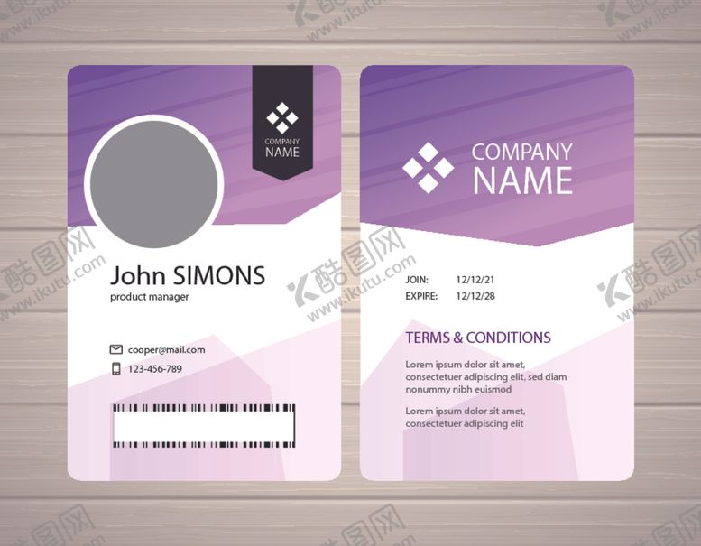 编号：30034709220148193442【酷图网】源文件下载-工作证工牌吊牌图片