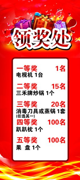 领奖处展架海报