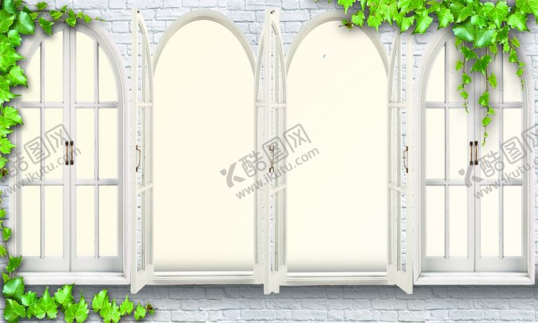 编号：16671509281002091052【酷图网】源文件下载-窗户花藤窗台背景墙