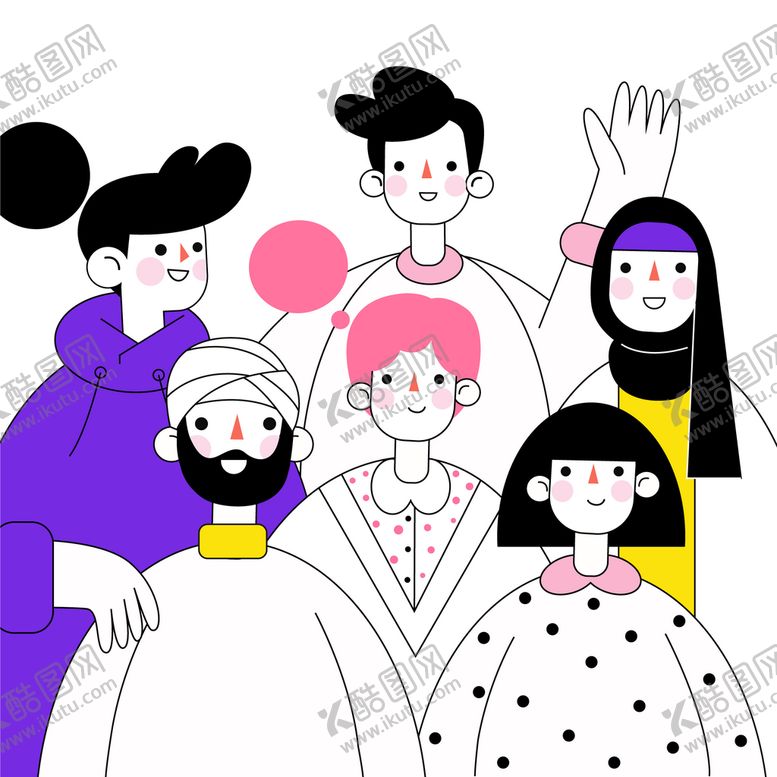 编号：71396009181037481509【酷图网】源文件下载-人物插画大学生社团活动招聘