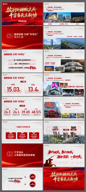 地产激励冲刺图文红金热销季度PPT
