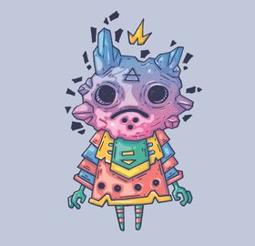 创意嘻哈怪物涂鸦插画