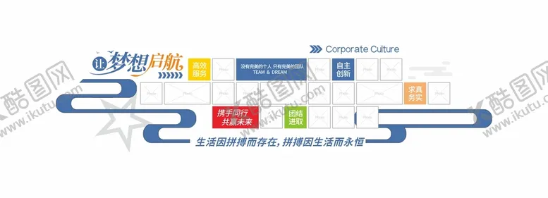 编号：18324211020803222292【酷图网】源文件下载-蓝色企业照片墙企业风采墙文化墙