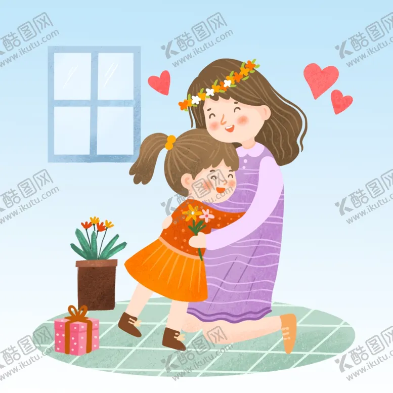编号：37216412151007542272【酷图网】源文件下载-女儿拥抱妈妈