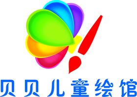 风塘画室LOGO标志绘画毛笔