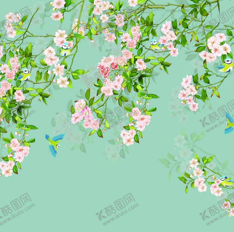 编号：19887110250826062830【酷图网】源文件下载-花鸟背景墙
