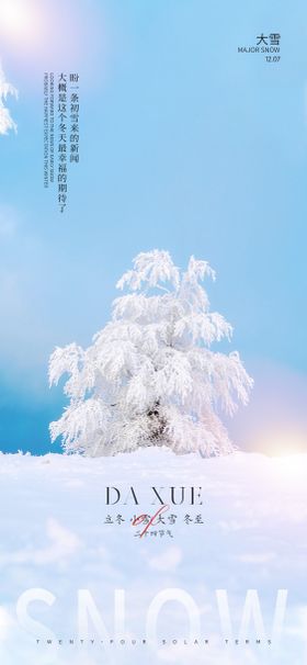 立冬小雪大雪冬至节气海报