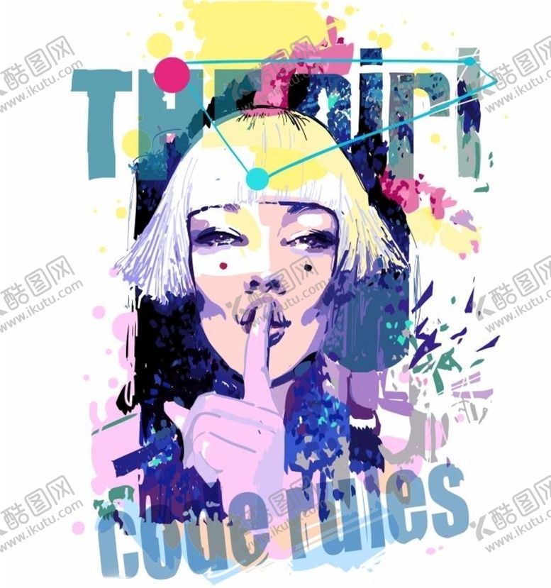 编号：84600409290159189920【酷图网】源文件下载-手绘女生海报涂鸦