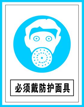 必须戴防护面具安全告知牌
