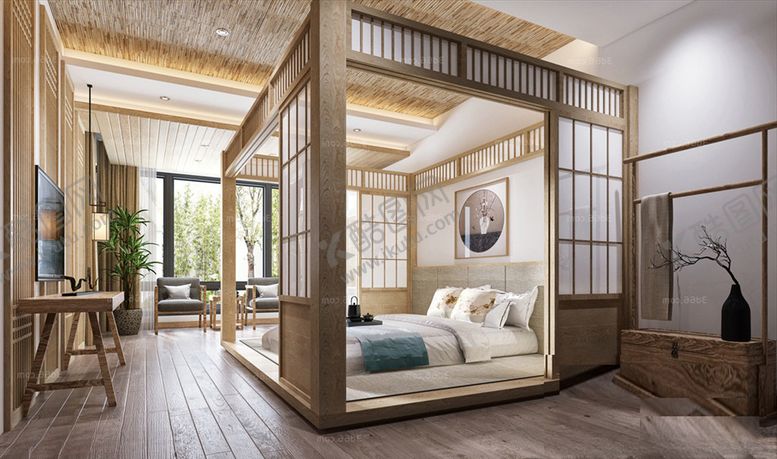 编号：29529309261300559468【酷图网】源文件下载-日式卧室