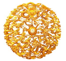 金色团龙云龙二龙戏珠