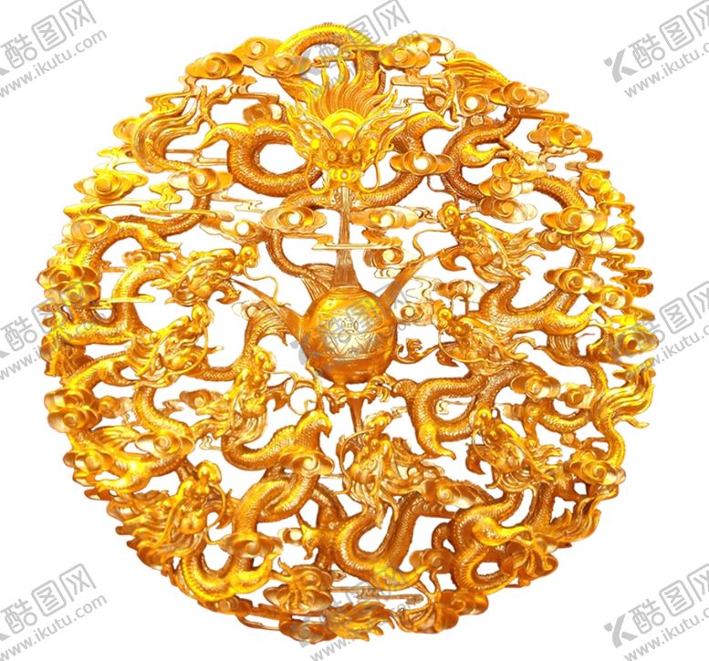 编号：87311307010327111302【酷图网】源文件下载-金色团龙云龙二龙戏珠