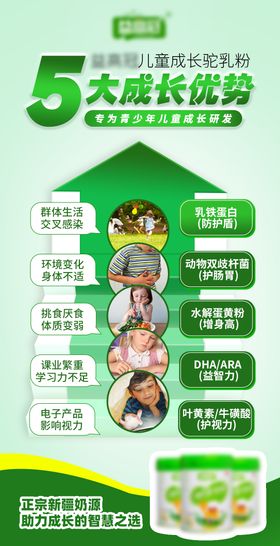 儿童成长配方驼乳粉奶粉5大成长优势海