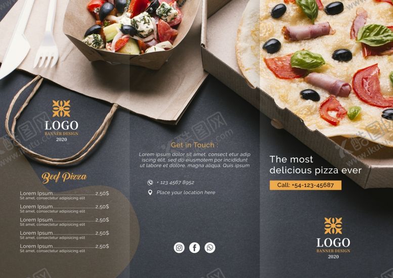 编号：77067910080859193442【酷图网】源文件下载-披萨折页