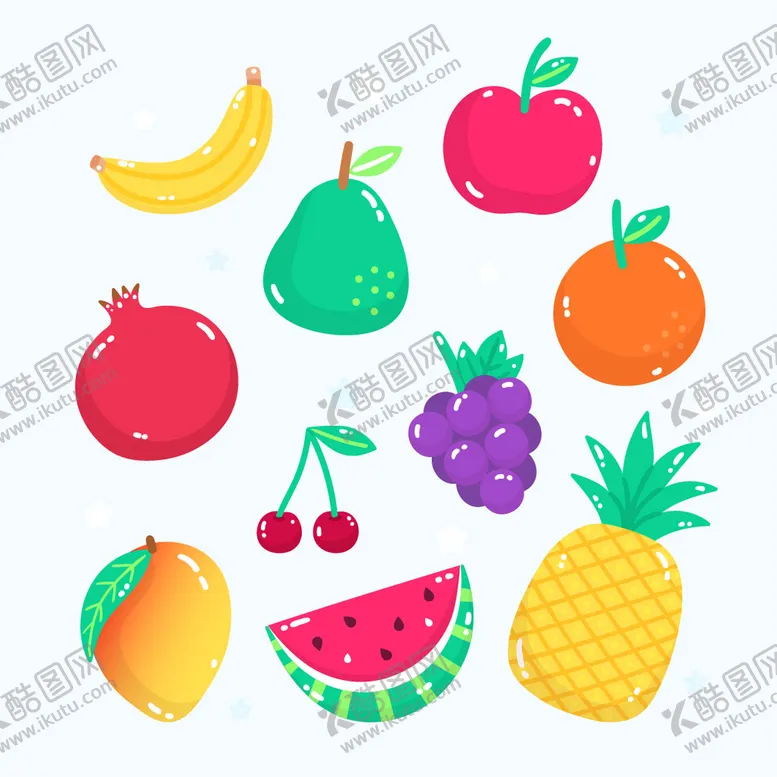 编号：43705810050552228627【酷图网】源文件下载-各种手绘水果