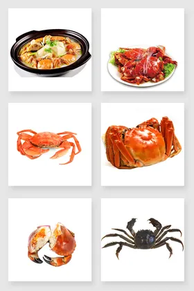 免扣大闸蟹素材