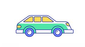 卡通手绘汽车