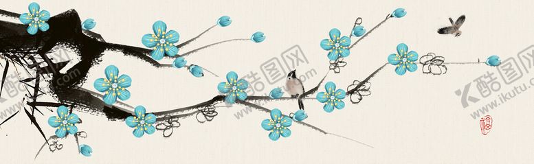 编号：49265310080321565706【酷图网】源文件下载-鸟语花香喜上眉梢花鸟装饰画