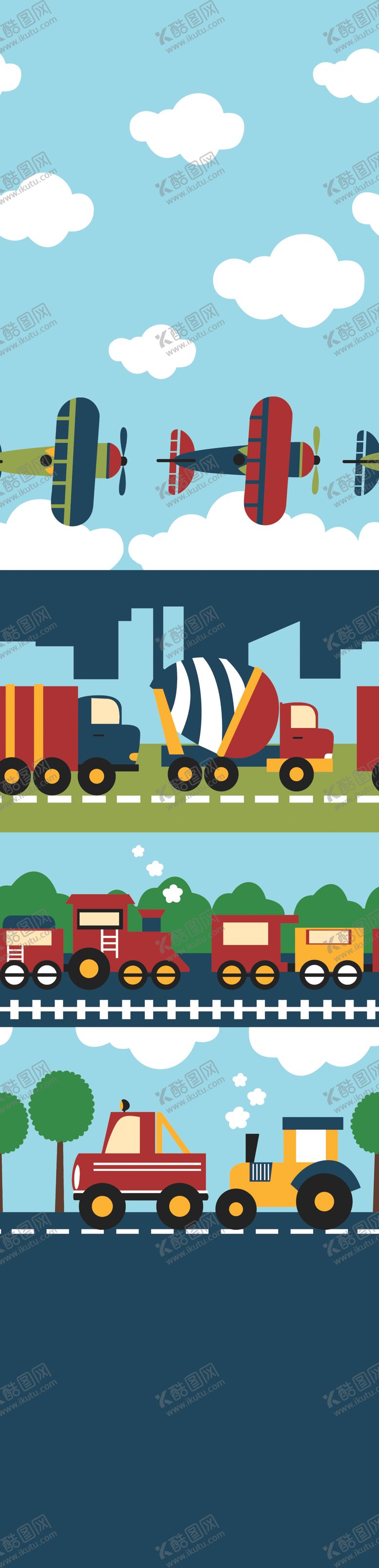 编号：25584910020751124751【酷图网】源文件下载-卡通车蓝天白云