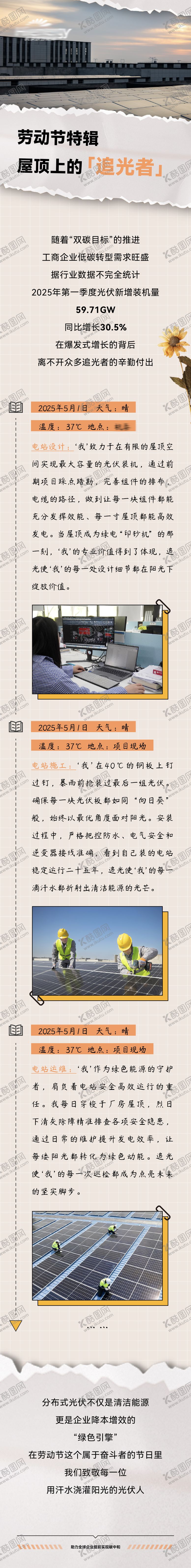 编号：10954604301044295182【酷图网】源文件下载-光伏行业劳动节长图专题设计