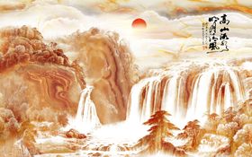 石纹山水背景墙