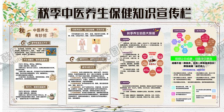 编号：99612606240943009608【酷图网】源文件下载-秋季中医养生保健知识海报
