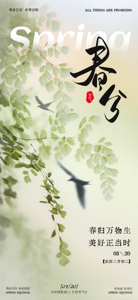 春日春分节气海报