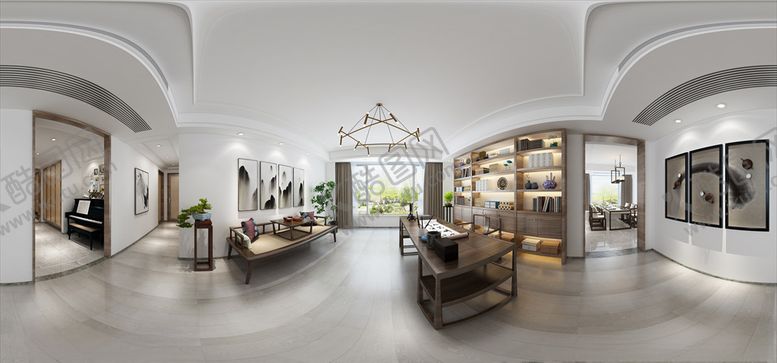 编号：25445010281213414920【酷图网】源文件下载-中式书房