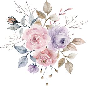水彩绘画花朵树枝装饰