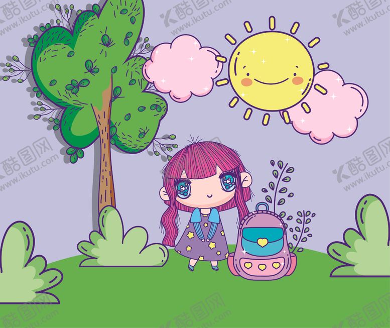 编号：70917409220205014145【酷图网】源文件下载-卡通手绘女孩