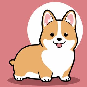 可爱威尔士柯基犬矢量素材