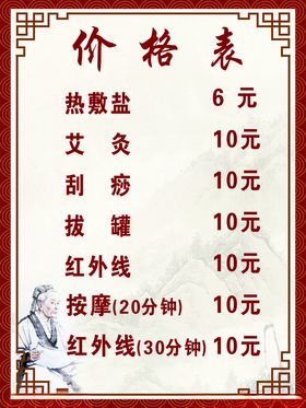 价格表