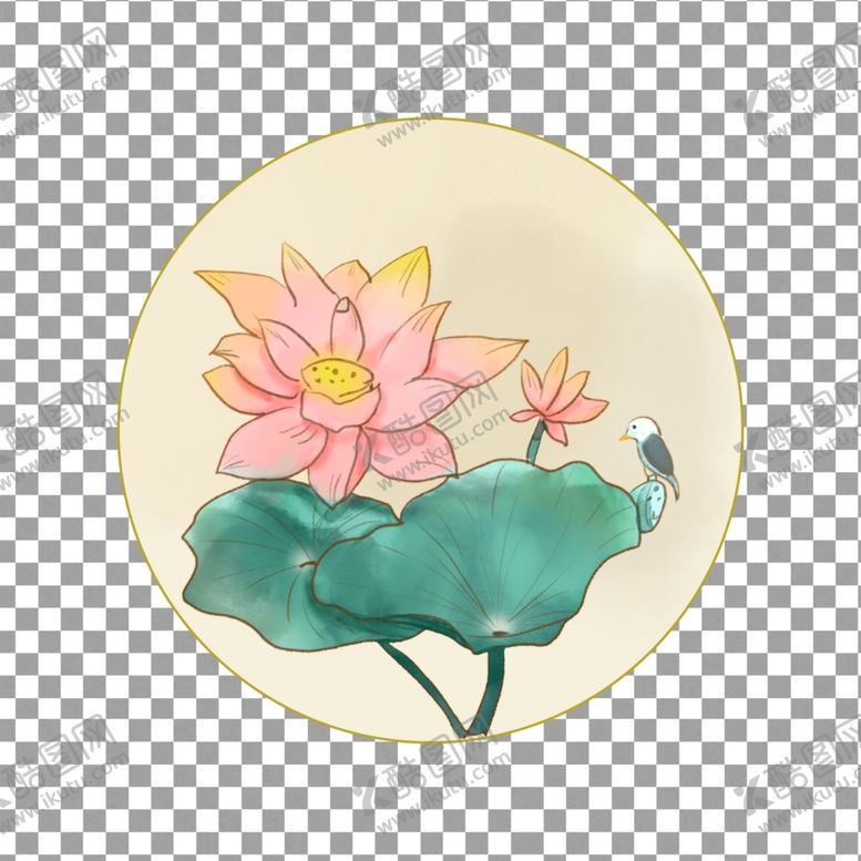 编号：19844609302319252139【酷图网】源文件下载-手绘荷花