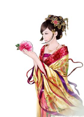 古装帅哥美女插画图片唯国色天香风手绘戏曲人物