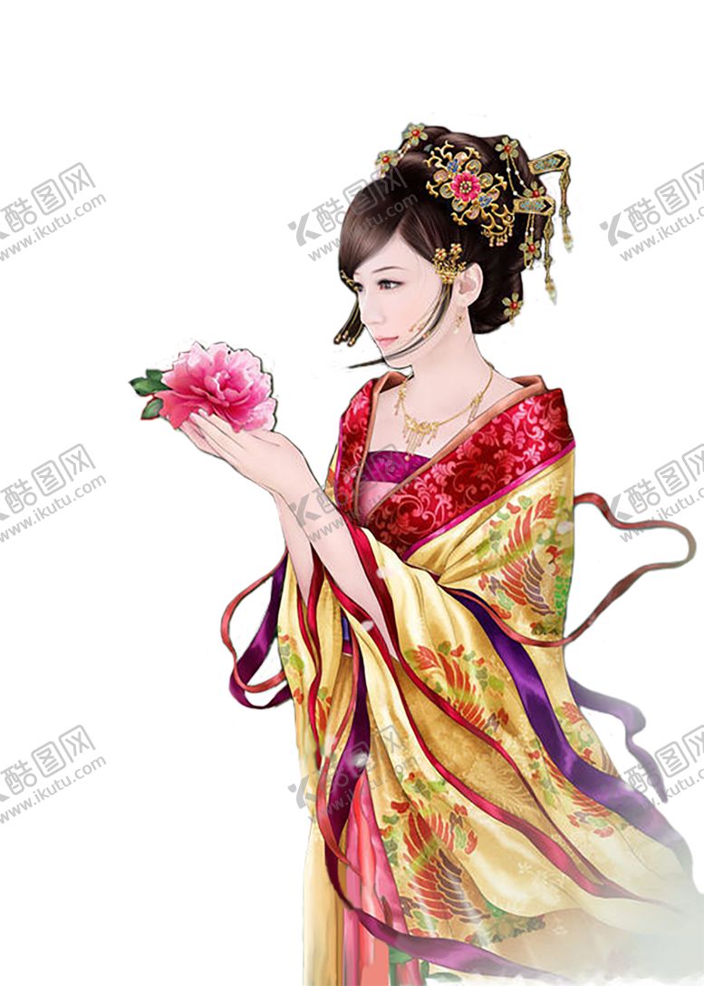 古装帅哥美女插画图片唯国色天香风手绘戏曲人物