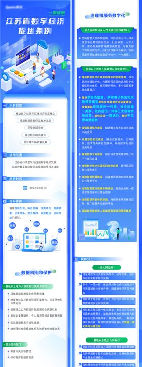 数字科技化政府经济条例解读长图海报