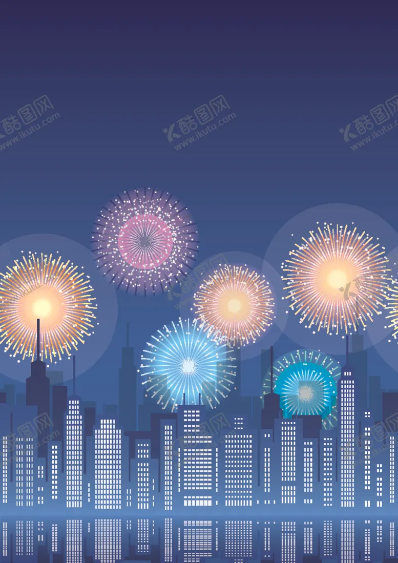 编号：12044204192057594110【酷图网】源文件下载-城市烟花背景
