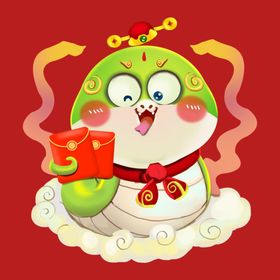 手绘卡通小蛇动画年素材